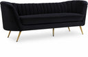 Margo 88" Velvet Upholstered Sofa - Black