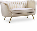 Margo 65" Velvet Upholstered Loveseat - Cream