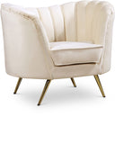 Margo Velvet Upholstered Chair - Cream