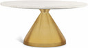 Emery Genuine Marble Top And Steel Base Coffee Table - White