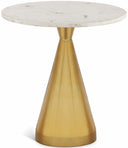 Emery Genuine Marble Top And Steel Base End / Side Table - White