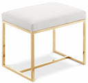 Monroe Vegan Leather Upholstered Stool - Gold