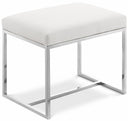 Monroe Vegan Leather Upholstered Stool - Chrome