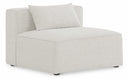 Cube Fabric Upholstered Armless Modular Chair - Cream