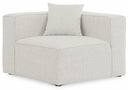 Cube Fabric Upholstered Corner Modular Chair - Cream