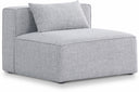 Cube Fabric Upholstered Armless Modular Chair - Grey