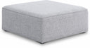 Cube Fabric Upholstered Modular Ottoman - Grey