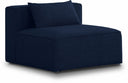 Cube Fabric Upholstered Armless Modular Chair - Blue