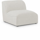 Miramar Linen Textured Fabric Upholstered Armless Modular Chair - Cream