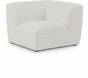 Miramar Linen Textured Fabric Upholstered Corner Modular Chair - Cream