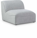 Miramar Linen Textured Fabric Upholstered Armless Modular Chair - Grey