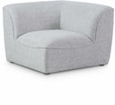 Miramar Linen Textured Fabric Upholstered Corner Modular Chair - Grey