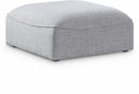 Miramar Linen Textured Fabric Upholstered Modular Ottoman - Grey