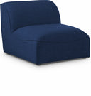 Miramar Linen Textured Fabric Upholstered Armless Modular Chair - Blue