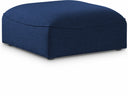 Miramar Linen Textured Fabric Upholstered Modular Ottoman - Blue