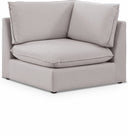 Mackenzie Linen Textured Fabric Upholstered Corner Modular Chair - Beige