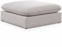 Mackenzie Linen Textured Fabric Upholstered Modular Ottoman - Beige