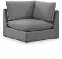 Mackenzie Linen Textured Fabric Upholstered Corner Modular Chair - Grey