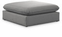 Mackenzie Linen Textured Fabric Upholstered Modular Ottoman - Grey