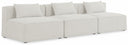 Cube 108" Fabric Upholstered 3pc. Armless Modular Sofa - Cream