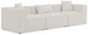 Cube 108" Fabric Upholstered 3pc. Modular Sofa - Cream