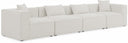 Cube 144" Fabric Upholstered 4pc. Modular Sofa - Cream