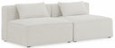 Cube 72" Fabric Upholstered 2pc. Armless Modular Loveseat - Cream
