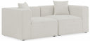 Cube 72" Fabric Upholstered 2pc. Modular Loveseat - Cream