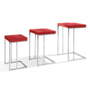 Amelia - Modern Red Crocodile Lacquer End Table Set