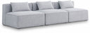 Cube 108" Fabric Upholstered 3pc. Armless Modular Sofa - Grey