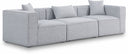 Cube 108" Fabric Upholstered 3pc. Modular Sofa - Grey