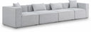 Cube 144" Fabric Upholstered 4pc. Modular Sofa - Grey