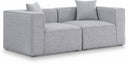 Cube 72" Fabric Upholstered 2pc. Modular Loveseat - Grey