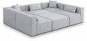 Cube 108" Fabric Upholstered 6pc Modular Sectional - Grey
