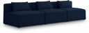 Cube 108" Fabric Upholstered 3pc. Armless Modular Sofa - Blue