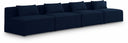 Cube 144" Fabric Upholstered 4pc. Armless Modular Sofa - Blue