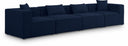 Cube 144" Fabric Upholstered 4pc. Modular Sofa - Blue