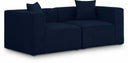 Cube 72" Fabric Upholstered 2pc. Modular Loveseat - Blue