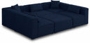 Cube 108" Fabric Upholstered 6pc Modular Sectional - Blue