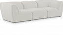 Miramar 109" Linen Textured Fabric Upholstered 3pc. Modular Sofa - Cream