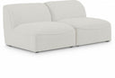 Miramar 66" Linen Textured Fabric Upholstered 2pc. Armless Modular Loveseat - Cream
