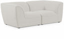 Miramar 76" Linen Textured Fabric Upholstered 2pc. Modular Loveseat - Cream