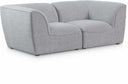 Miramar 76" Linen Textured Fabric Upholstered 2pc. Modular Loveseat - Grey