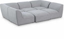 Miramar 109" Linen Textured Fabric Upholstered 6pc. Modular Sectional - Grey