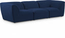Miramar 109" Linen Textured Fabric Upholstered 3pc. Modular Sofa - Blue