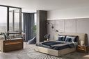 brittany - modern beige fabric bed