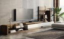 Jefferson Mid-Century Walnut and White High Gloss Entertainment Center