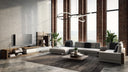 Jefferson Mid-Century Walnut and White High Gloss Entertainment Center