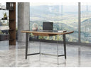 Girard - Modern Walnut & Black Glass Desk
