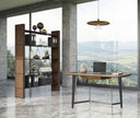 Glencoe - Modern Walnut & Black Glass Bookshelf
